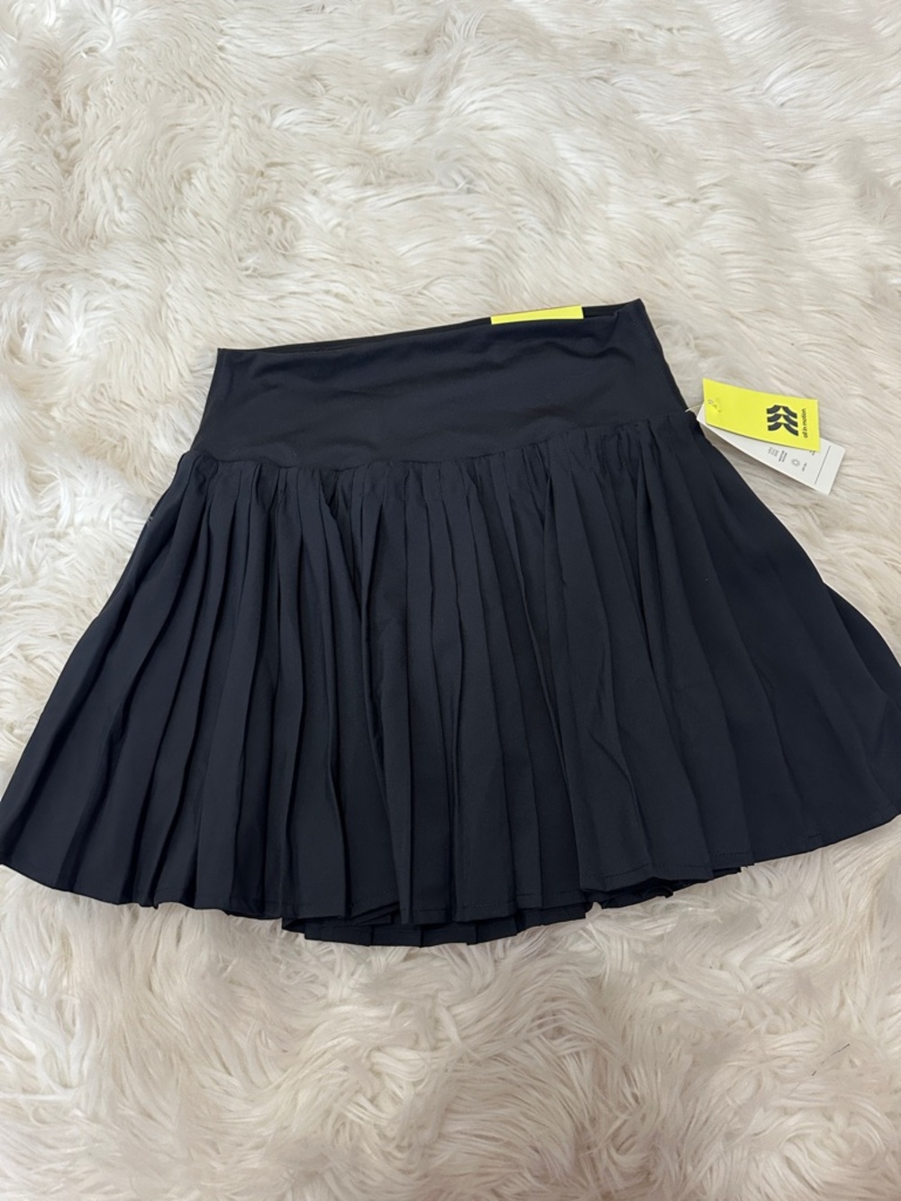 NWT all in motion Black Pleated Mini Skirt built in shorts